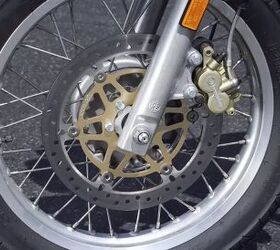 Braking performance is admirable for the components with which the GT is equipped. Front brake stopping power is particularly strong for the single 300mm disc and two-piston caliper.