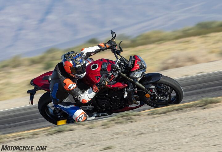 Unassuming and deceptively quick, this is the Street Triple 765 en route to a surprisingly quick lap time. 