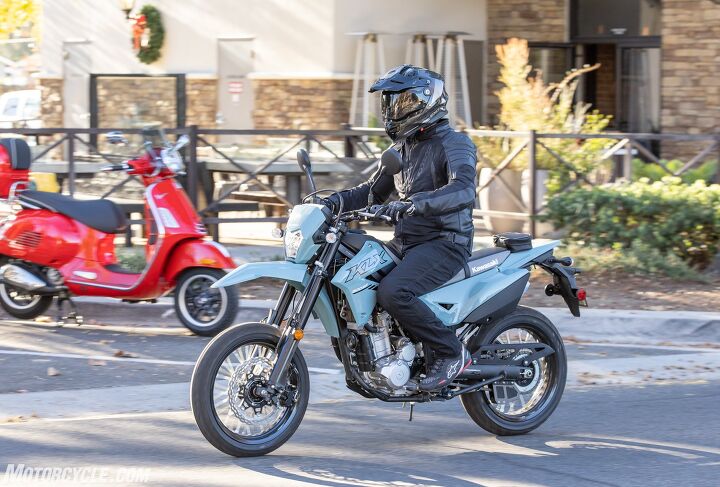 A scooter is a much more practical means of getting around, but a supermoto is definitely more fun.