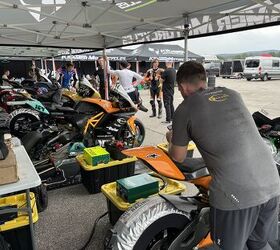 Kramer Motorcycles invited us into their pit set-up and we couldn’t have been happier. Note Troy, Rennie Scaysbrook, and Chris Filmore in the background. Photo: Lightfighter Racing