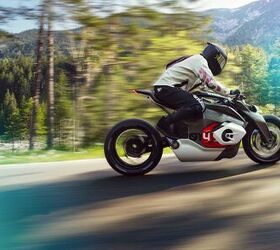 In 2019, BMW Motorrad presented the Vision DC Roadster, an electric motorcycle concept with elements of its signature Boxer engine configuration.