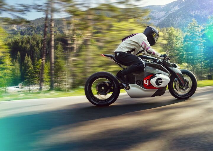 In 2019, BMW Motorrad presented the Vision DC Roadster, an electric motorcycle concept with elements of its signature Boxer engine configuration.
