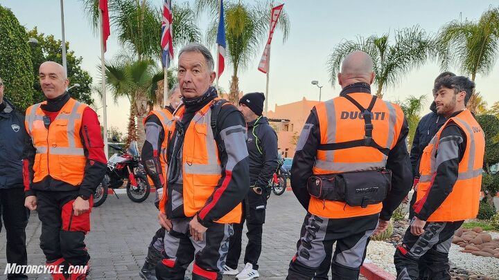 Test rides are serious business. Hence the orange vests… and stern demeanor.