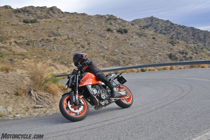 Undoubtedly, KTM will eventually release a 990 Duke R. Do they need to? Nope. This one is plenty good as-is. And it’s a steal, too. The competition – Ducati Streetfighter V2, Yamaha MT-09, MV Agusta Brutale 800, and Triumph Street Triple, just to name a few – should be concerned.