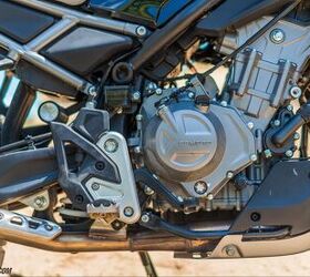 The CFMOTO 450SS, NK, and now Ibex and CL-C models all share the same engine with the latter two tuned for more torque at low rpm. Valve service intervals are set at 24,000 miles.