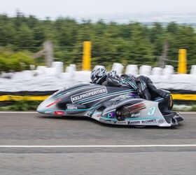 The Crowe Brothers climb the mountain on the way to Sidecar TT glory.