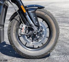 That’s a 150/80-17 Avon Cobra tire on the front of the Triumph. It’s massive.