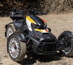 The shaft-driven single-sided swingarm is a nice touch. Perhaps unsurprisingly given the brand’s other product lines, the fit and finish of the Ryker is more recreational than auto/motorcycle. It doesn’t necessarily feel cheap, but it is more reminiscent of an ATV than a Harley-Davidson.