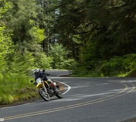 Even though the new DR-Z4S still sports a 5-speed manual transmission, the gearing was perfect for the Pacific Northwest riding environment.