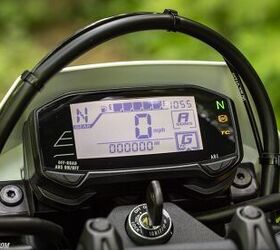 A redesigned LCD display provides a clear and straightforward interface for navigating the “Suzuki Intelligent Ride System”, which features three power delivery modes, four traction control options, and three ABS settings.
