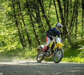 Loose gravel roads and trails in the unusually dry Tillimook Mountains of the Pacific Northwest provided the perfect testing ground to see what Suzuki’s new electronic rider aids were all about.