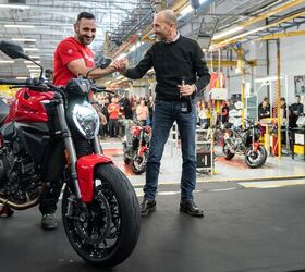 The new Monster features a V2 engine with variable timing and record maintenance intervals