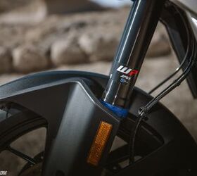 WP Apex semi-active suspension is darn good stuff. Aside from the damping adjustments available front and rear, the shock also features electronic preload adjustment.