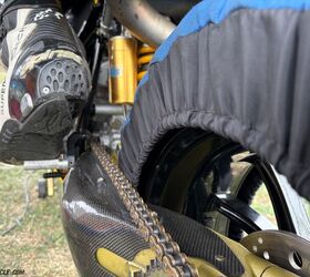 "Chain made it through the boot and halfway through the inner liner, too. Oddly, I didn't notice while riding"