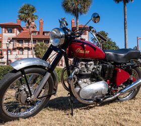 Between 1955 and 1960, Brockhouse Engineering — which had acquired the Indian Motorcycle name — rebadged British Royal Enfield motorcycles as "Indians" for the U.S. market. These "Indian-Enfields" featured Indian branding on the gas tank.