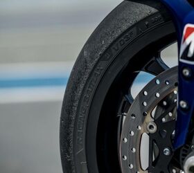 As you might expect from a Bridgestone-curated event, tire wear was perfect with the mechanics and engineers carefully monitoring settings. Hot target pressures for the V03 were 33 PSI for the front and 26 PSI for the rear across all compounds with a minimum of one hour of baking in the tire warmers at 176° F recommended before rolling out of the pit.