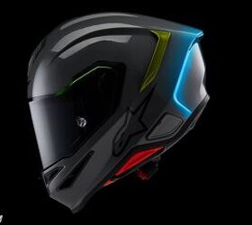The spoiler (blue) and the wings (yellow) have been talked about a lot, but another aero device are the turbulators — aka, bumps — on the upper edges of the faceshield (green). These help smooth the airflow around the faceshield so it’s not quite as loud inside.