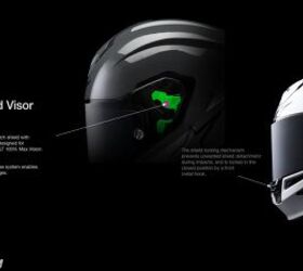 The arrow points to the hole in the shield mechanism that can be hard to align.