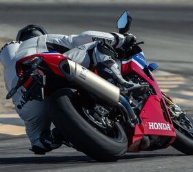 This is the point in the corner where you need to be careful — as you pick the bike back up off the side of the tire and apply more gas. Get too greedy and you’ll be testing the effectiveness of traction control.
