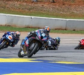 Six-time MotoAmerica Superbike Champion Cameron Beaubier (#6), shown here in the lead during Superbike race two at Michelin Raceway Road Atlanta last year, is going for a record-tying seventh championship, and fans can watch it all unfold this summer on VICE TV. Photo by Brian J. Nelson.