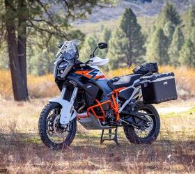 The KTM 1390 Super Adventure R shown with some KTM PowerPart accessory luggage. I heard the guys scouting the route put them through some pretty thorough testing and came out impressed on the other end.