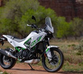  The windscreen — which is adjustable to three positions, should you have time and tools — does an impressively good job of sending the air up and over a peaked helmet. The side fairings also contribute to a calm pocket of air for the rider.