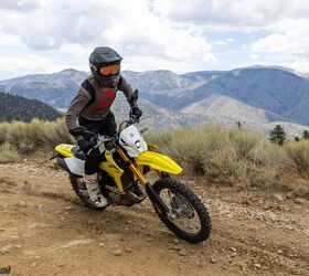 About six feet into the trail Will was left wishing the DR-Z4S came with handguards after catching a rock to the finger from the Honda’s rear wheel.