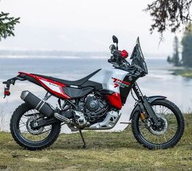 During our last big trip on a loaded down Ténéré, we returned an average of 50.5 mpg. Considering the larger fuel tank on the World Raid, Yamaha’s expected range of 310 miles per tank(s) seems about right.