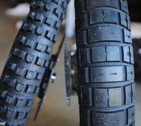 Some riders find combining a 20/80 front tire with a 60/40 rear tire provides a good mix of off-road grip with on-road longevity.