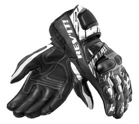 The REV'IT! Quantum 2 gloves blend racing pedigree with street-sport utility in a full-gauntlet leather construction