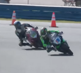 The first woman to stand on the podium at the Daytona 200
