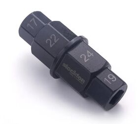 A simple, elegant, and easy-to-use motorcycle maintenance tool designed for use with a 3/8-inch square socket drive wrench